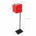 FixtureDisplays®Red Metal Donation Box Floor Stand Lobby Foyer Tithes & Offering Suggestion Collection Ballot Box 11065+10918-RED